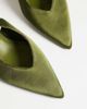 SIMMI Shoes Simmi London Wide Fit Sonika tie leg heeled pumps in olive satin-Green - 4
