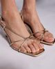 Simmi Wide Fit Simmi London Aixa Wide Fit square toe strappy kitten heels in gold - 3