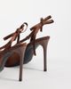 Simmi Wide Fit Simmi London Celina Wide Fit slingback heeled shoes with bow detail in brown satin - 2