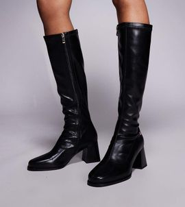 Simmi Wide Fit Simmi London Cole Wide Fit block heeled knee boots in black