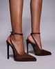 Simmi Wide Fit Simmi London Landen Wide Fit platform heeled pumps in brown satin - 1