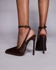 Simmi Wide Fit Simmi London Landen Wide Fit platform heeled pumps in brown satin - 3