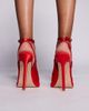 Simmi Wide Fit Simmi London Landen Wide Fit platform heeled pumps in red satin - 3