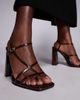 Simmi Wide Fit Simmi London Malinda Wide Fit block heeled strappy sandals in brown - 3