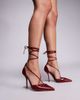 Simmi Wide Fit Simmi London Onix Wide Fit pointed toe heeled shoes with tie leg straps in red - 3