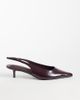 Simmi Wide Fit Simmi London Rosalind Wide Fit kitten heel slingback shoes in burgundy-RED - 1
