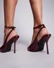 Simmi Wide Fit Simmi London Theodosia Wide Fit high heeled sandals with tie detailing in burgundy-Red - 4