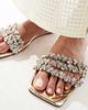 Simmi Wide Fit Simmi London Wide Fit Capri embellished flat sandals in gold - 2