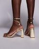 Simmi Wide Fit SIMMI London Wide Fit Citra block heel sandals in gold - 3