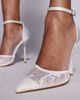 Simmi Wide Fit Simmi London Wide Fit Deena heeled shoes in white lace - 3