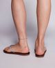 Simmi Wide Fit Simmi London Wide Fit Ersil rhinestone flip flops in chocolate satin-Brown - 4