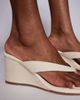Simmi Wide Fit Simmi London Wide Fit Jules wedge sandals in beige denim-Neutral - 3