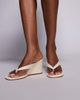 Simmi Wide Fit Simmi London Wide Fit Jules wedge sandals in beige denim-Neutral - 4