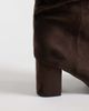Simmi Wide Fit Simmi London Wide Fit Maggie ruched knee boots in brown suedette - 4