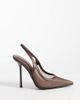 Simmi Wide Fit Simmi London Wide Fit Morley slingback heeled pumps in brown mesh - 1