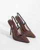 Simmi Wide Fit Simmi London Wide Fit Morley slingback heeled pumps in brown mesh - 2