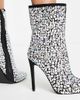 Simmi Wide Fit Simmi London Wide Fit Nakoa rhinestone embellished boots in black and silver - 4