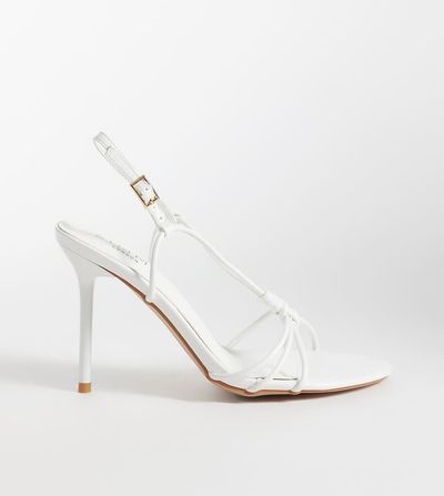 Simmi Wide Fit Simmi London Wide Fit Nina strappy heeled sandals in white