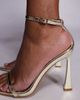 Simmi Wide Fit Simmi London Wide Fit Pearr barely there heeled sandals in gold mirror - 3