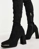 Simmi Wide Fit Simmi London Wide Fit platform heel boots in black - 4