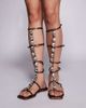 Simmi Wide Fit Simmi London Wide Fit Zenya gladiator sandals with stone detail in bronze metallic-Brown - 1