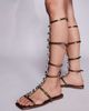Simmi Wide Fit Simmi London Wide Fit Zenya gladiator sandals with stone detail in bronze metallic-Brown - 2