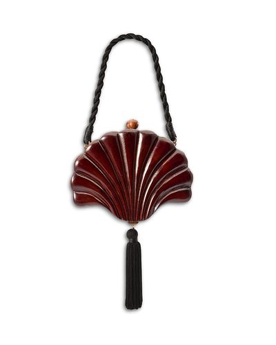 Simon Miller Simon Miller Small Carved Wood Concha Clutch