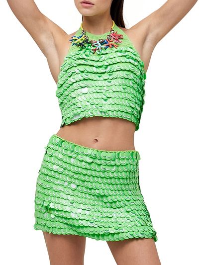 Simon Miller Women's Cropped Candy Sequin Top