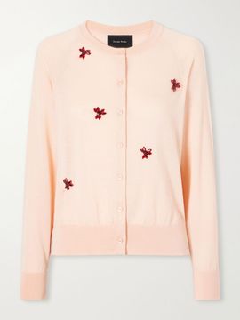 SIMONE ROCHA Crystal-embellished wool and silk-blend cardigan