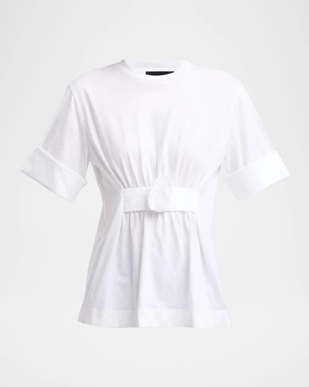 Simone Rocha Gathered Rose Wire Sleeve Boy T-Shirt
