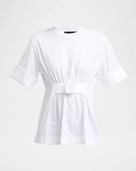 Simone Rocha Gathered Rose Wire Sleeve Boy T-Shirt