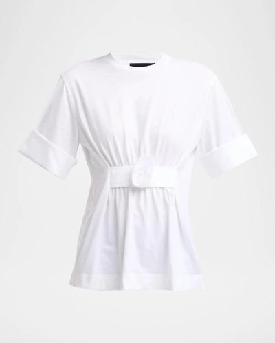 Simone Rocha Gathered Rose Wire Sleeve Boy T-Shirt