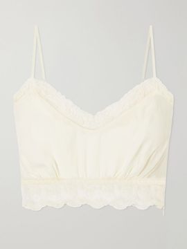 SIMONE ROCHA Lace-trimmed crepe de chine bralette