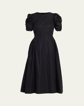 midi fit and flare dresses with sleeves Fit and Flate Knit Dress main image 0