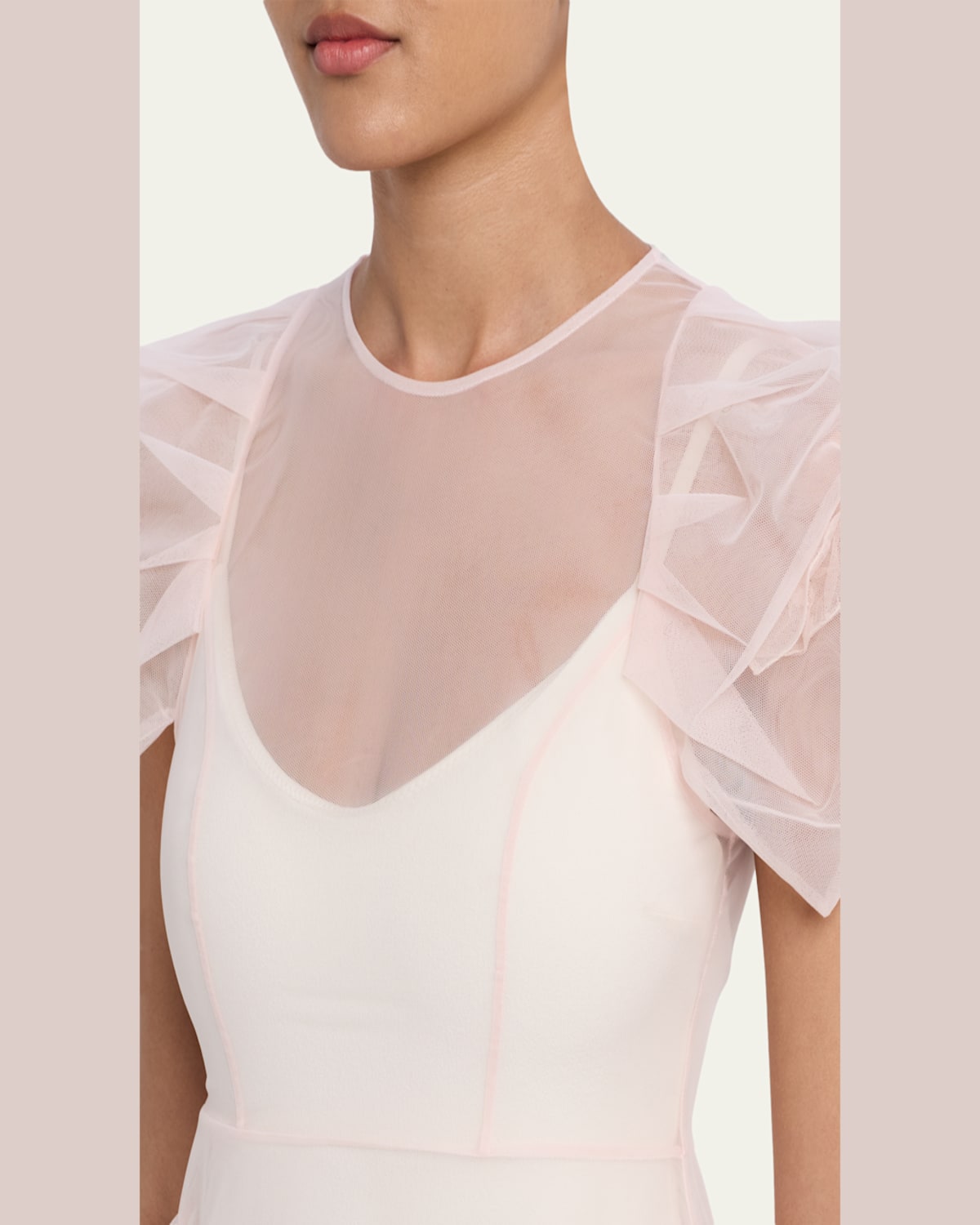 simone rocha puff sleeve red organza dress Simone Rocha Petal Sheer-satin Organza Midi Dress Pink Simone Rocha