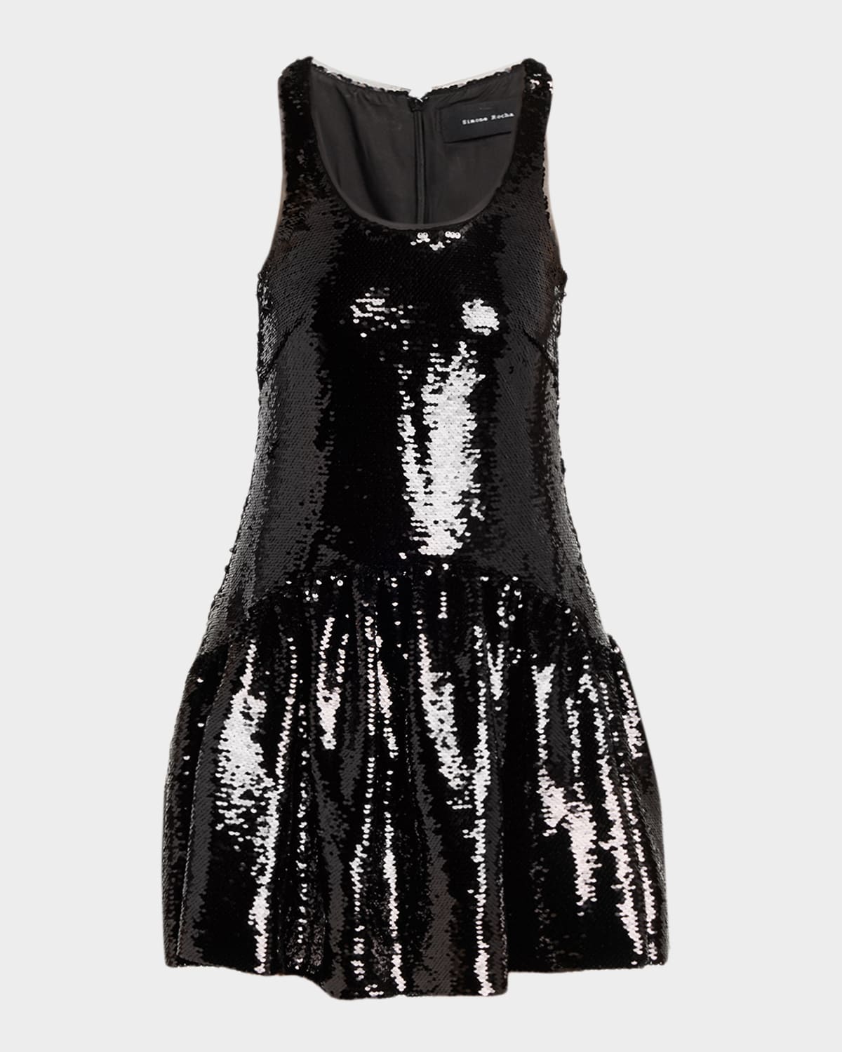 Simone Rocha Sequined Sleeveless Mini Peplum Dress