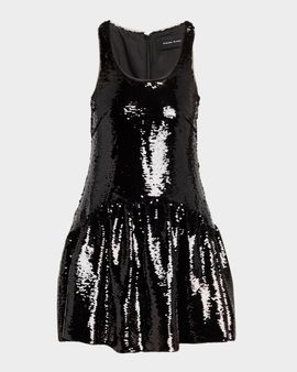 Simone Rocha Sequined Sleeveless Mini Peplum Dress
