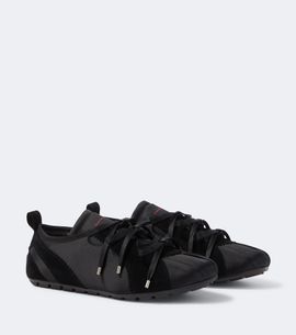 Simone Rocha Simone Rocha Ballerina Grip suede-trimmed satin sneakers