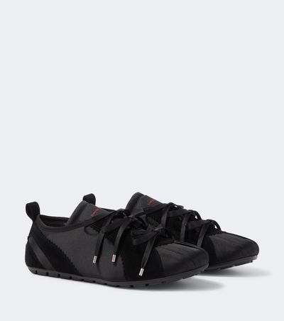 Simone Rocha Simone Rocha Ballerina Grip suede-trimmed satin sneakers