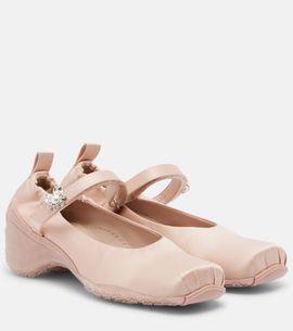 Simone Rocha Simone Rocha Ballet Runner crystal-embellished satin pumps