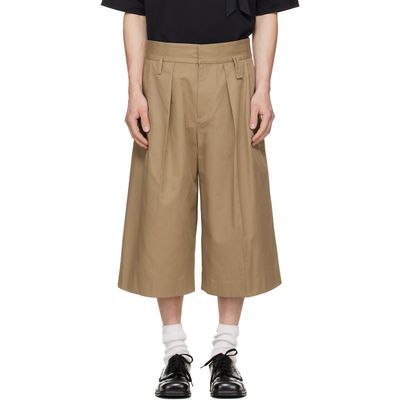 Simone Rocha Simone Rocha Beige Peeling Waist Wide Leg Shorts