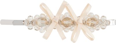 Simone Rocha Simone Rocha Beige Petite Bow Detail Flower Hair Clip