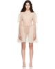 Simone Rocha Simone Rocha Beige Puff Sleeve Cord Hip Minidress - 1