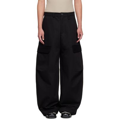 Simone Rocha Simone Rocha Black Balloon Knee Pleat Cargo Pants