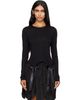 Simone Rocha Simone Rocha Black Bow Tail Easy Long Sleeve T-shirt - 1