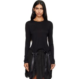 Simone Rocha Simone Rocha Black Bow Tail Easy Long Sleeve T-shirt