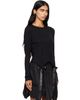 Simone Rocha Simone Rocha Black Bow Tail Easy Long Sleeve T-shirt - 2