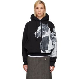 Simone Rocha Simone Rocha Black Boxy Pony Kid Print Hoodie