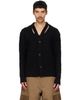 Simone Rocha Simone Rocha Black Cable Knit Slash Cardigan - 1