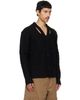 Simone Rocha Simone Rocha Black Cable Knit Slash Cardigan - 2